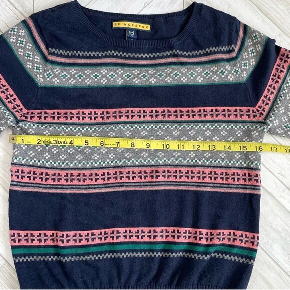 Prince & Fox Navy Gray & Mauve Sweater size Large - Picture 4 of 5